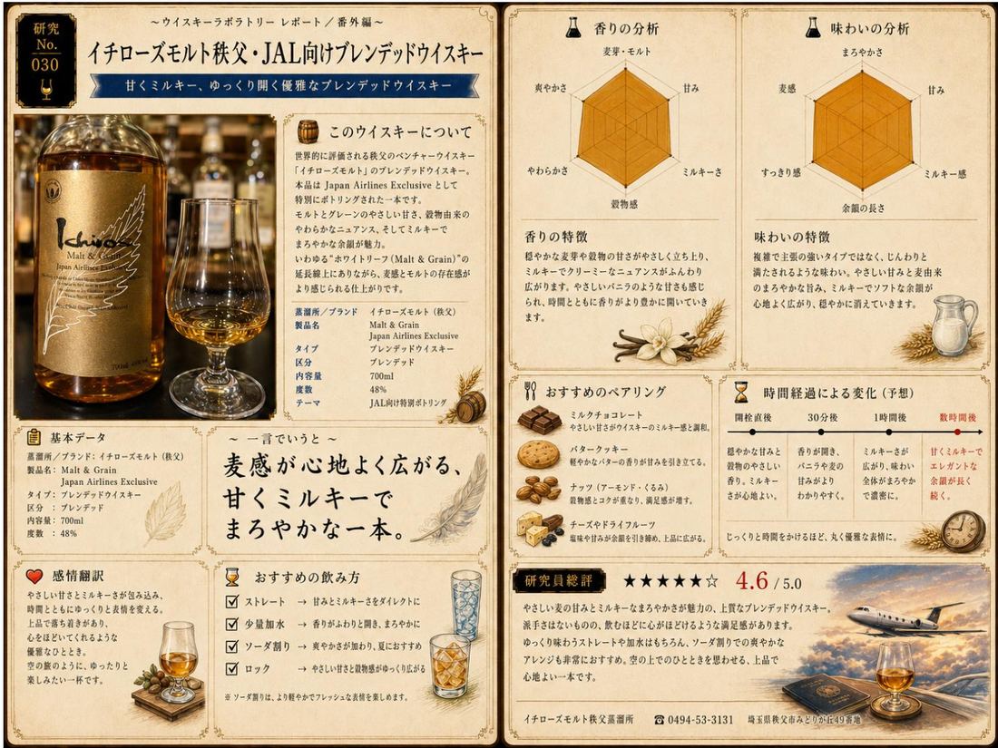 研究レポート No.030 イチローズモルト秩父・JAL向けブレンデッド