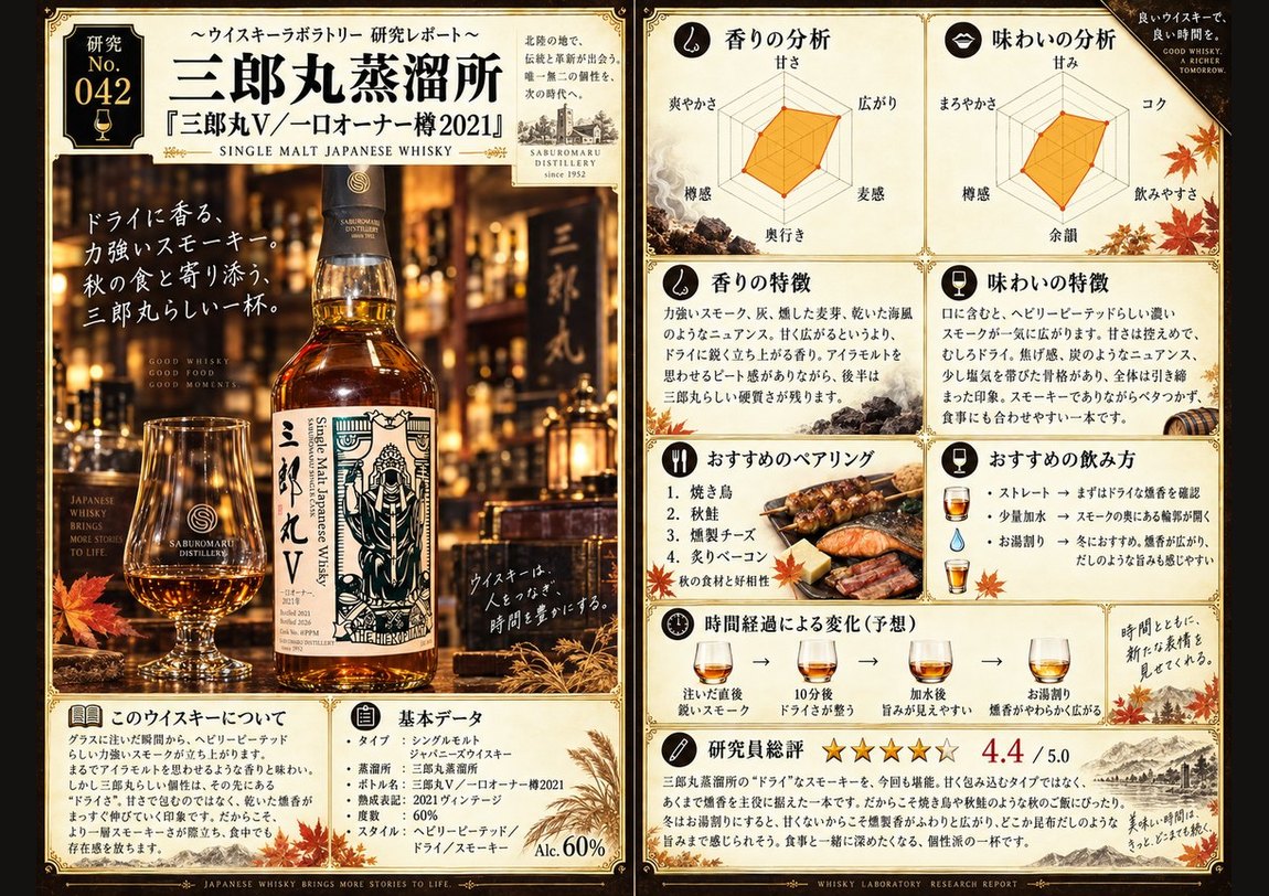 研究レポート No.042 三郎丸蒸溜所 三郎丸V 一口オーナー樽2021